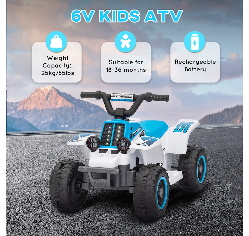 Image 946717_ALTMORE16.jpg, Product 946-717 / Price $92.99 - $99.99, Qaba 6V Kids ATV Quad, 4 Wheeler Battery Powered Electric Ride on Car from Qaba on TSC.ca's Toys & Hobbies department
