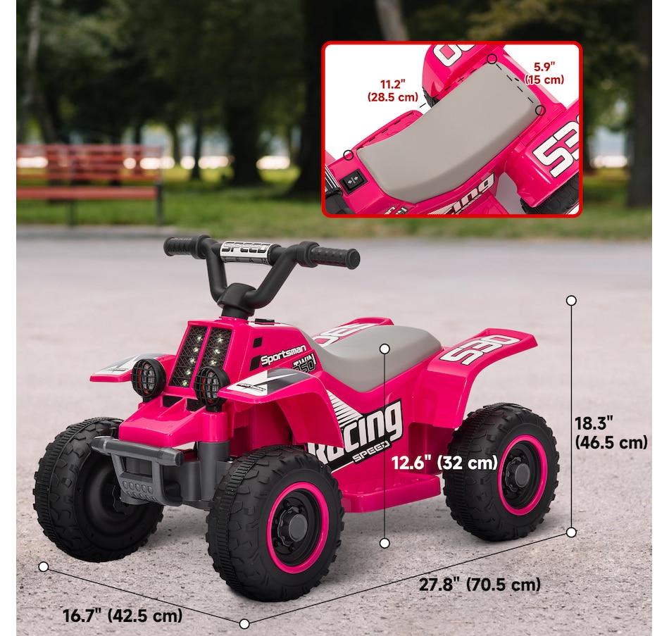 Image 946717_ALTMORE21.jpg, Product 946-717 / Price $92.99 - $99.99, Qaba 6V Kids ATV Quad, 4 Wheeler Battery Powered Electric Ride on Car from Qaba on TSC.ca's Toys & Hobbies department