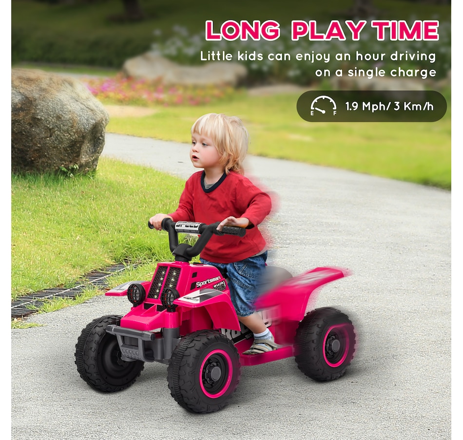 Image 946717_ALTMORE23.jpg, Product 946-717 / Price $92.99 - $99.99, Qaba 6V Kids ATV Quad, 4 Wheeler Battery Powered Electric Ride on Car from Qaba on TSC.ca's Toys & Hobbies department