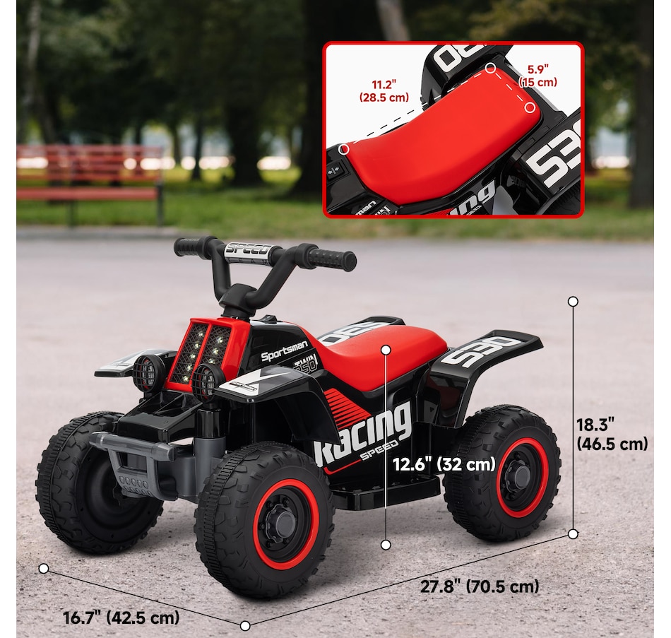 Image 946717_ALTMORE3.jpg, Product 946-717 / Price $92.99 - $99.99, Qaba 6V Kids ATV Quad, 4 Wheeler Battery Powered Electric Ride on Car from Qaba on TSC.ca's Toys & Hobbies department