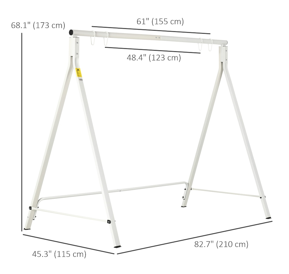 Image 946730_ALTMORE2.jpg, Product 946-730 / Price $112.99, Outsunny Metal Porch Swing Stand from Outsunny on TSC.ca's Home & Garden department