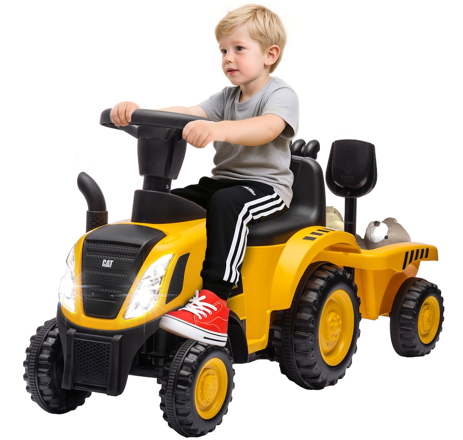 Image 946732.jpg, Product 946-732 / Price $86.99, Qaba Ride On Tractor with Trailer, Caterpillar Licensed Ride on Car, Yellow from Qaba on TSC.ca's Toys & Hobbies department