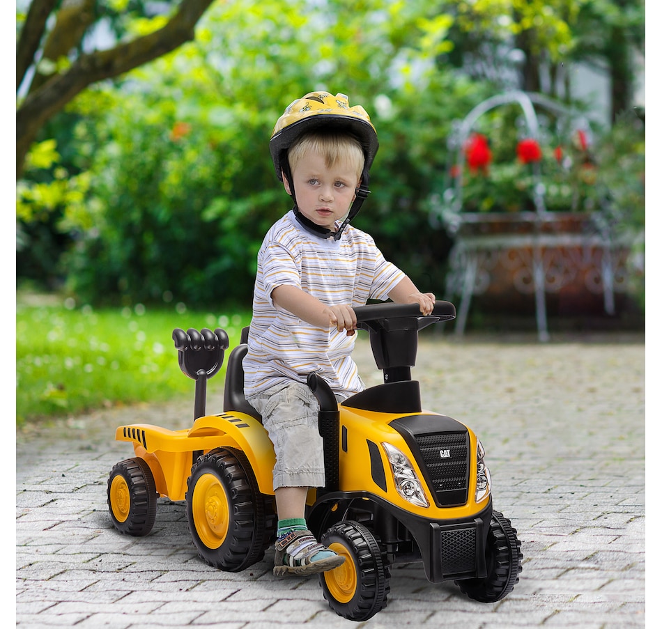 Image 946732_ALTMORE2.jpg, Product 946-732 / Price $86.99, Qaba Ride On Tractor with Trailer, Caterpillar Licensed Ride on Car, Yellow from Qaba on TSC.ca's Toys & Hobbies department