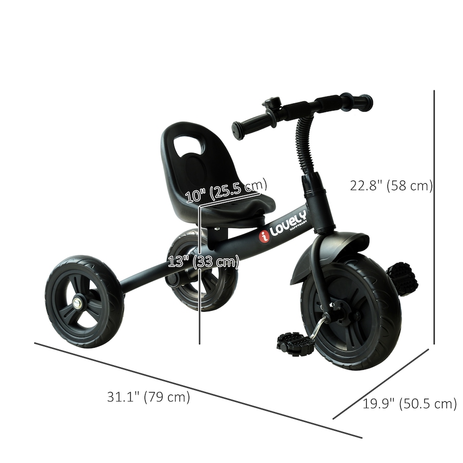 Image 946739_ALTMORE3.jpg, Product 946-739 / Price $69.99, Qaba Kids Tricycle Toddler Trike for 18+ Months Black from Qaba on TSC.ca's Toys & Hobbies department