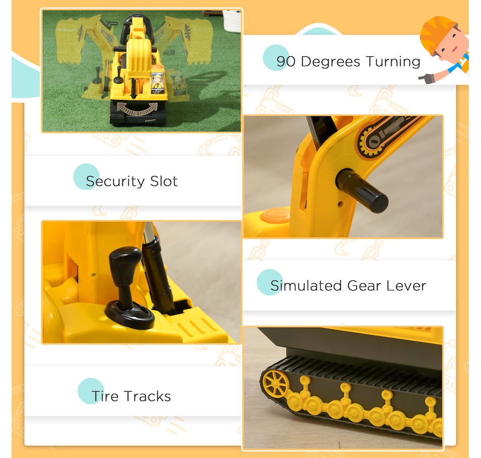 Image 946741_ALTMORE5.jpg, Product 946-741 / Price $64.99, Qaba Kids Ride-on Excavator with Digger, Pretend Play Construction Truck from Qaba on TSC.ca's Toys & Hobbies department