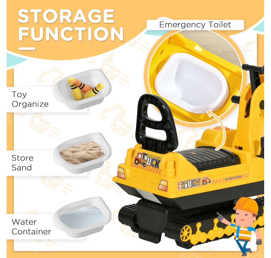 Image 946741_ALTMORE6.jpg, Product 946-741 / Price $64.99, Qaba Kids Ride-on Excavator with Digger, Pretend Play Construction Truck from Qaba on TSC.ca's Toys & Hobbies department