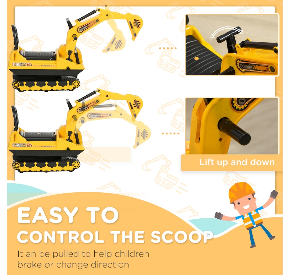 Image 946741_ALTMORE7.jpg, Product 946-741 / Price $64.99, Qaba Kids Ride-on Excavator with Digger, Pretend Play Construction Truck from Qaba on TSC.ca's Toys & Hobbies department