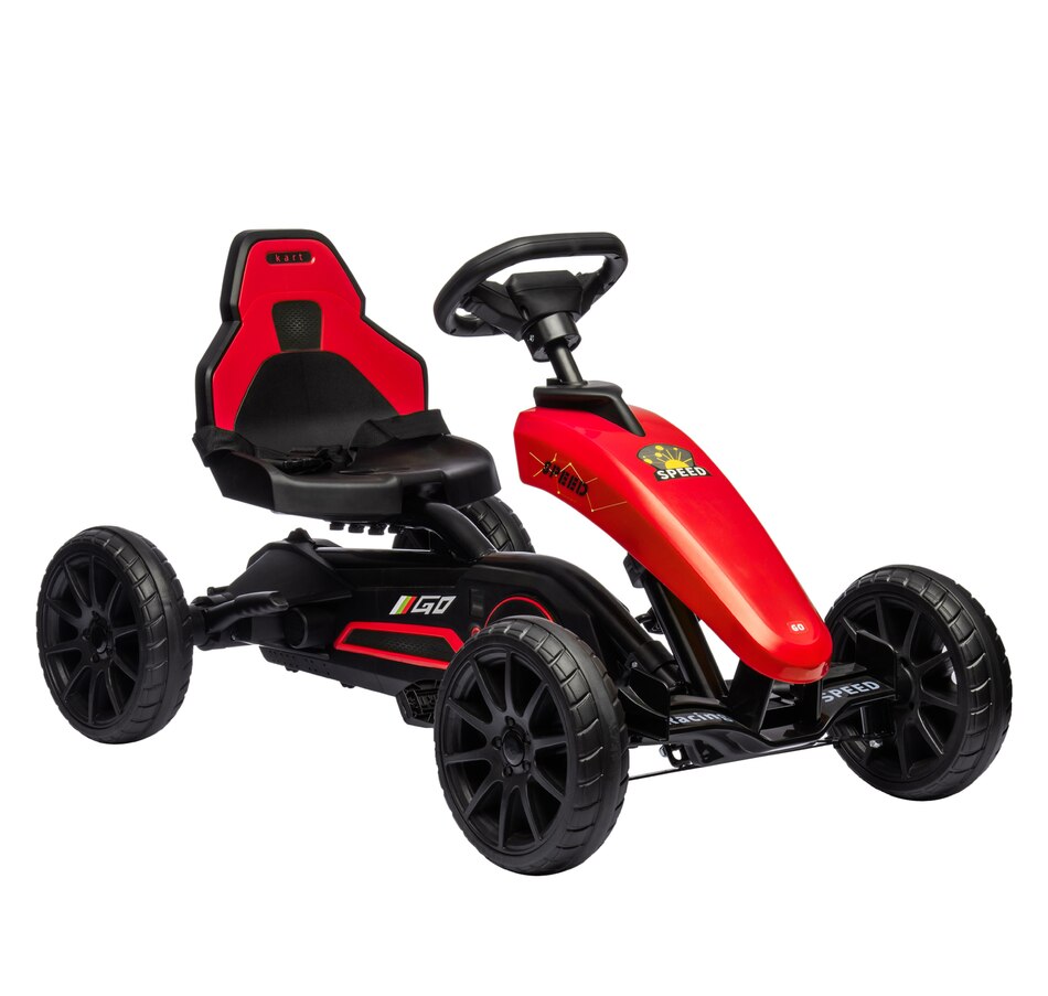 Aosom Pedal Go Kart for Kids, Pedal Car with Swing Axle, Adjustable Bucket