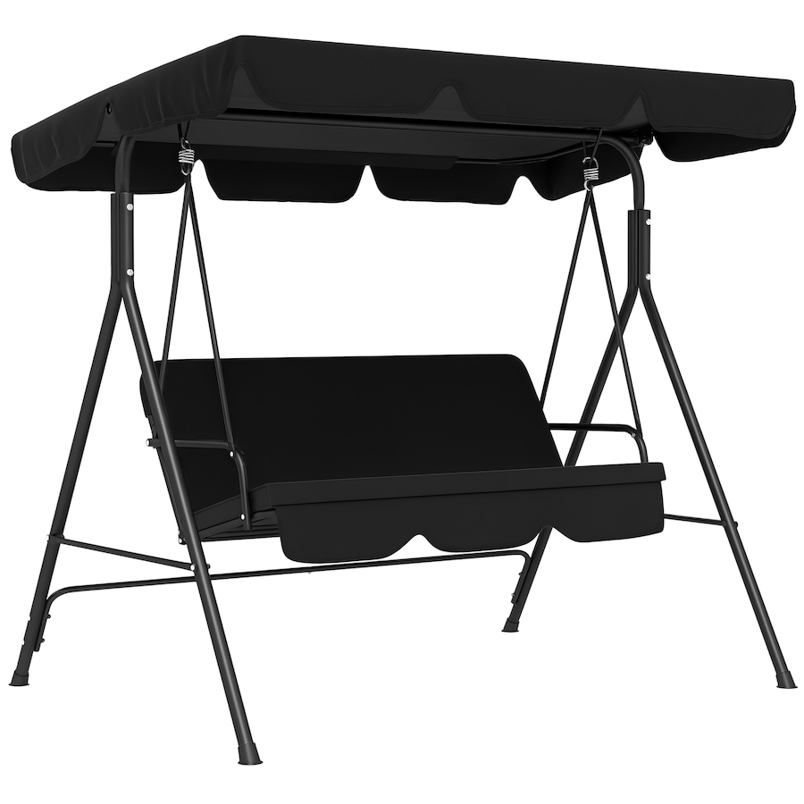 Image 946775.png, Product 946-775 / Price $133.00, Outsunny 3-Seat Patio Swing Chair with Adjustable Canopy Black from Outsunny on TSC.ca's Home & Garden department