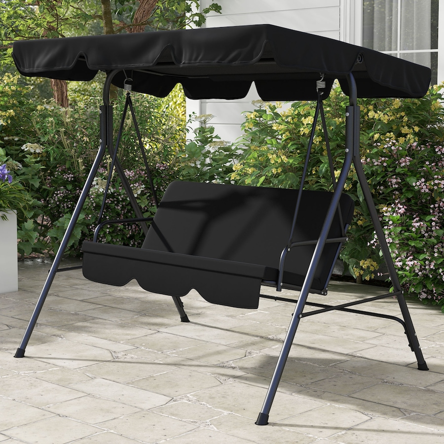 Image 946775_ALTMORE1.jpg, Product 946-775 / Price $133.00, Outsunny 3-Seat Patio Swing Chair with Adjustable Canopy Black from Outsunny on TSC.ca's Home & Garden department