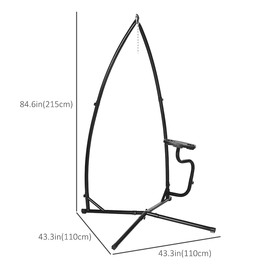 Image 946791_ALTMORE2.jpg, Product 946-791 / Price $109.99, Outsunny Hammock Chair Stand for with Tray Indoor Outdoor Porch Patio Black from Outsunny on TSC.ca's Home & Garden department