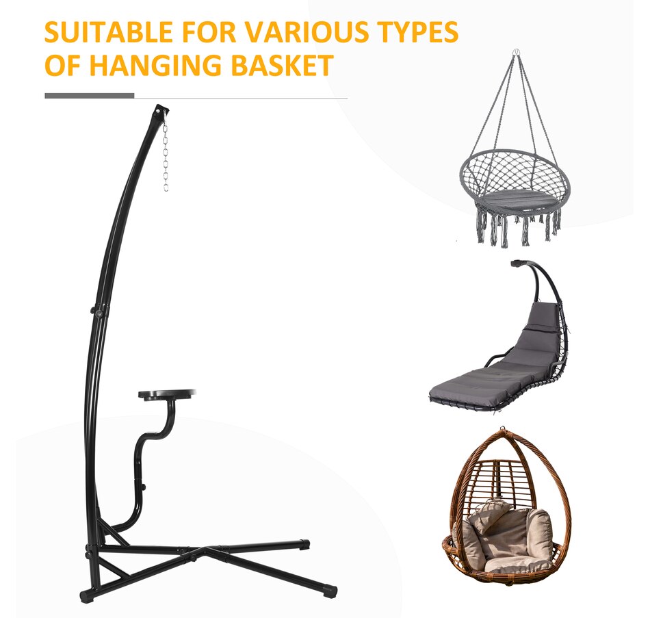Image 946791_ALTMORE6.jpg, Product 946-791 / Price $134.99, Outsunny Hammock Chair Stand for with Tray Indoor Outdoor Porch Patio Black from Outsunny on TSC.ca's Home & Garden department