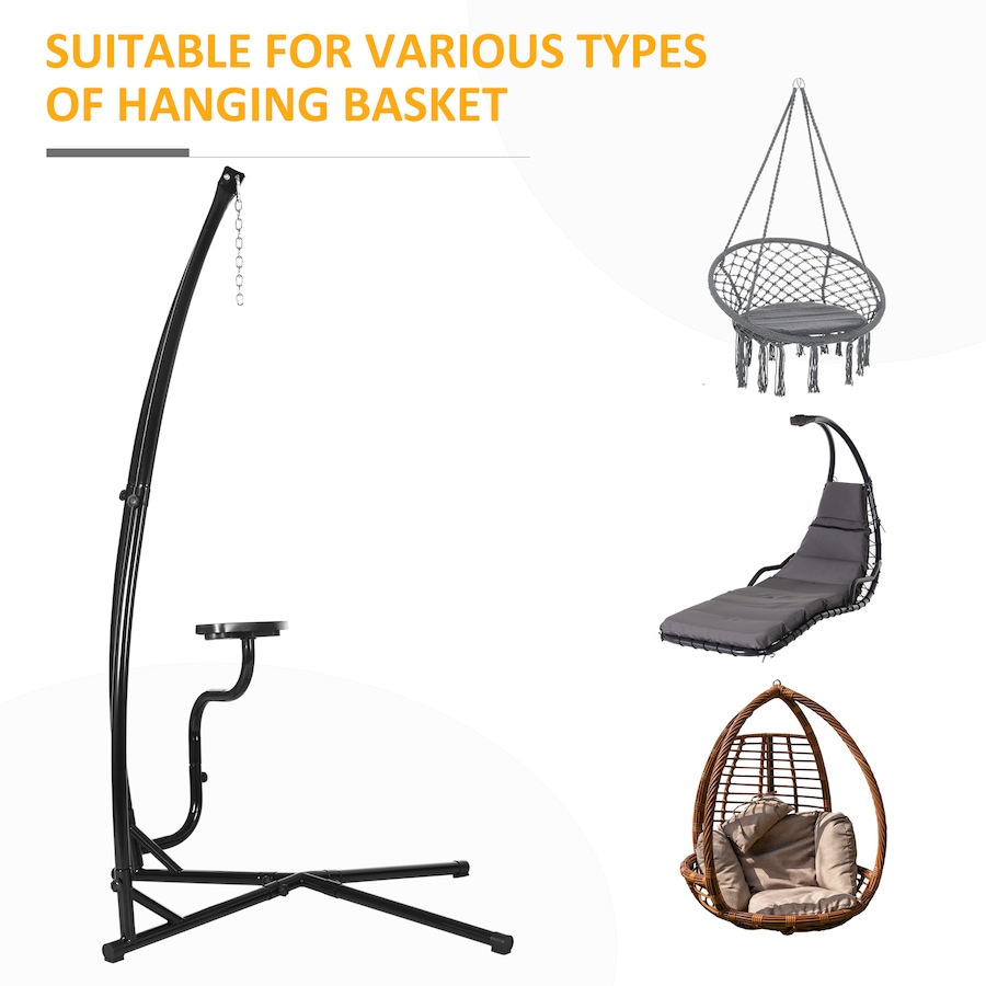 Image 946791_ALTMORE6.jpg, Product 946-791 / Price $109.99, Outsunny Hammock Chair Stand for with Tray Indoor Outdoor Porch Patio Black from Outsunny on TSC.ca's Home & Garden department
