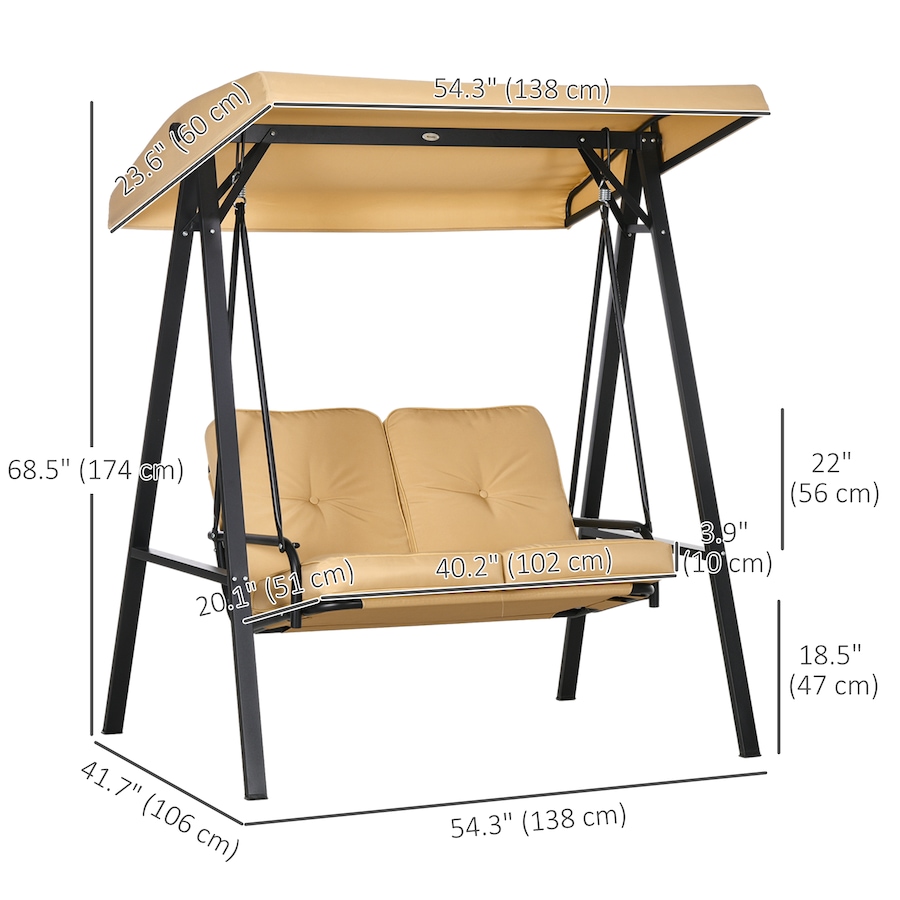 Image 946809_ALTMORE2.jpg, Product 946-809 / Price $251.99 - $289.99, Outsunny 2 Seater Outdoor Swing Chair Hammock Bench Cushioned Seat from Outsunny on TSC.ca's Home & Garden department