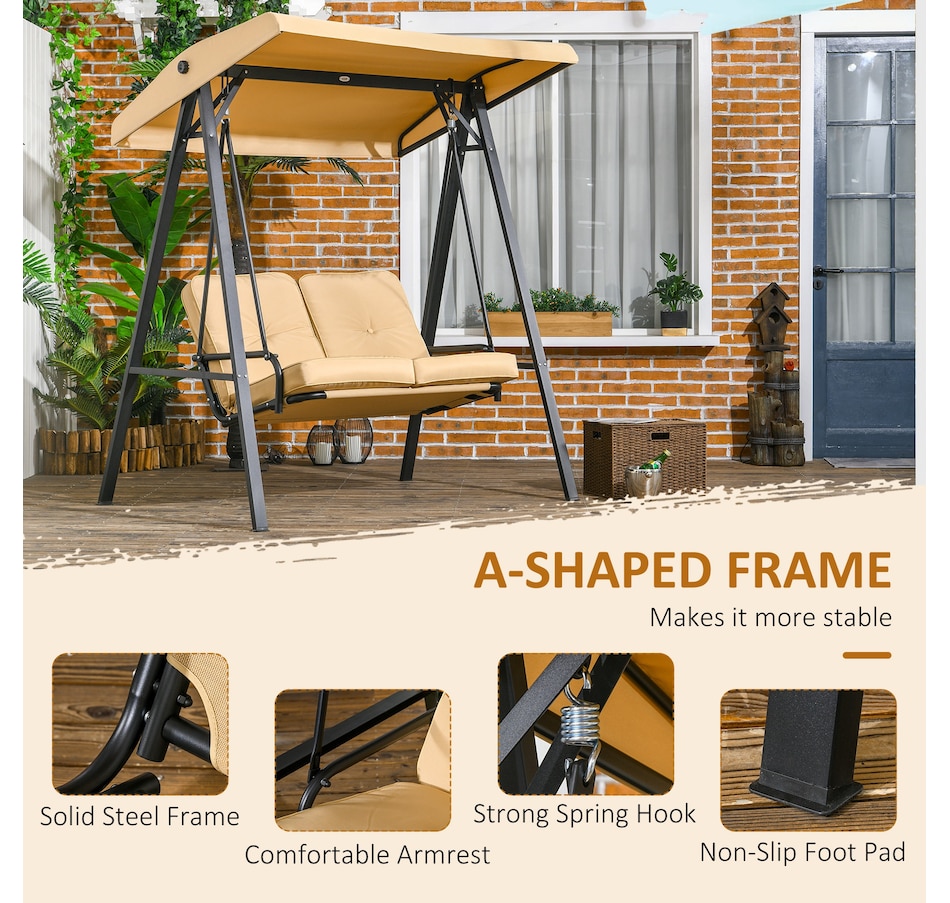 Image 946809_ALTMORE5.jpg, Product 946-809 / Price $224.99 - $234.99, Outsunny 2 Seater Outdoor Swing Chair Hammock Bench Cushioned Seat from Outsunny on TSC.ca's Home & Garden department