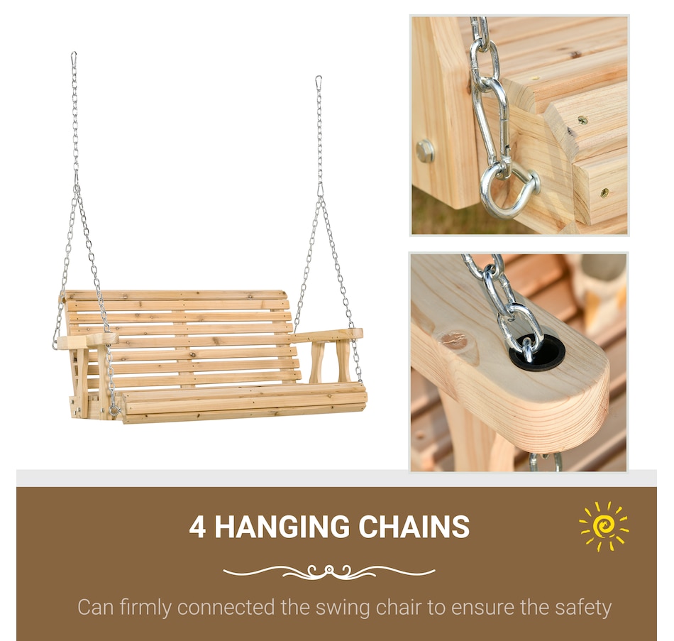 Image 946813_ALTMORE13.jpg, Product 946-813 / Price $179.99 - $204.99, Outsunny 2 Seater Porch Swing Chair with Cup Holder and Chains from Outsunny on TSC.ca's Home & Garden department