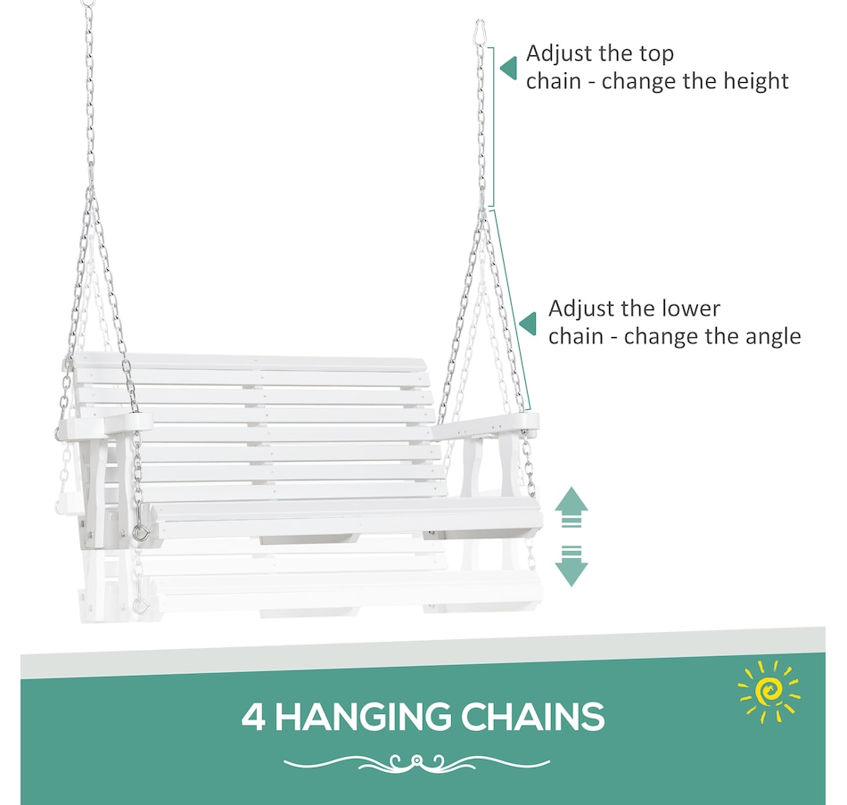 Image 946813_ALTMORE3.jpg, Product 946-813 / Price $179.99 - $204.99, Outsunny 2 Seater Porch Swing Chair with Cup Holder and Chains from Outsunny on TSC.ca's Home & Garden department