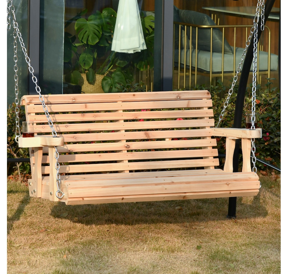 Image 946813_ALTMORE9.jpg, Product 946-813 / Price $179.99 - $204.99, Outsunny 2 Seater Porch Swing Chair with Cup Holder and Chains from Outsunny on TSC.ca's Home & Garden department