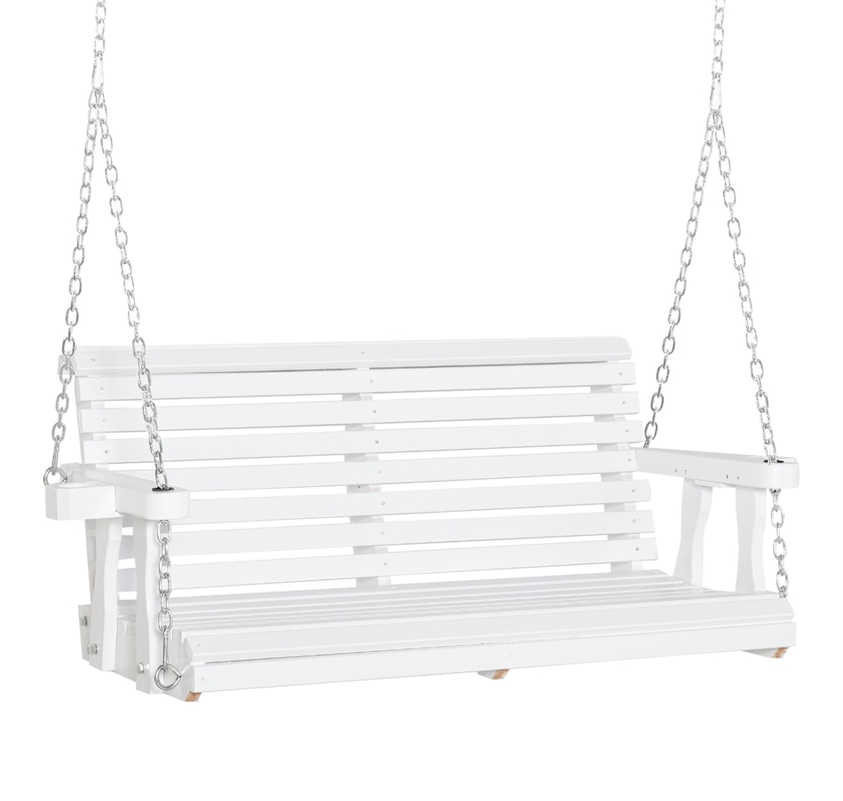 Image 946813_ST01.jpg, Product 946-813 / Price $179.99 - $204.99, Outsunny 2 Seater Porch Swing Chair with Cup Holder and Chains from Outsunny on TSC.ca's Home & Garden department