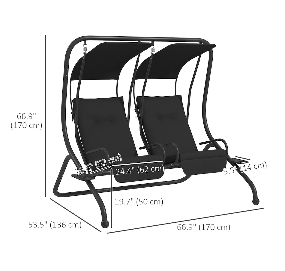 Image 946814_ALTMORE10.jpg, Product 946-814 / Price $299.99 - $318.99, Outsunny Luxury Patio Swing Metal Outdoor Porch Swing Chair from Outsunny on TSC.ca's Home & Garden department