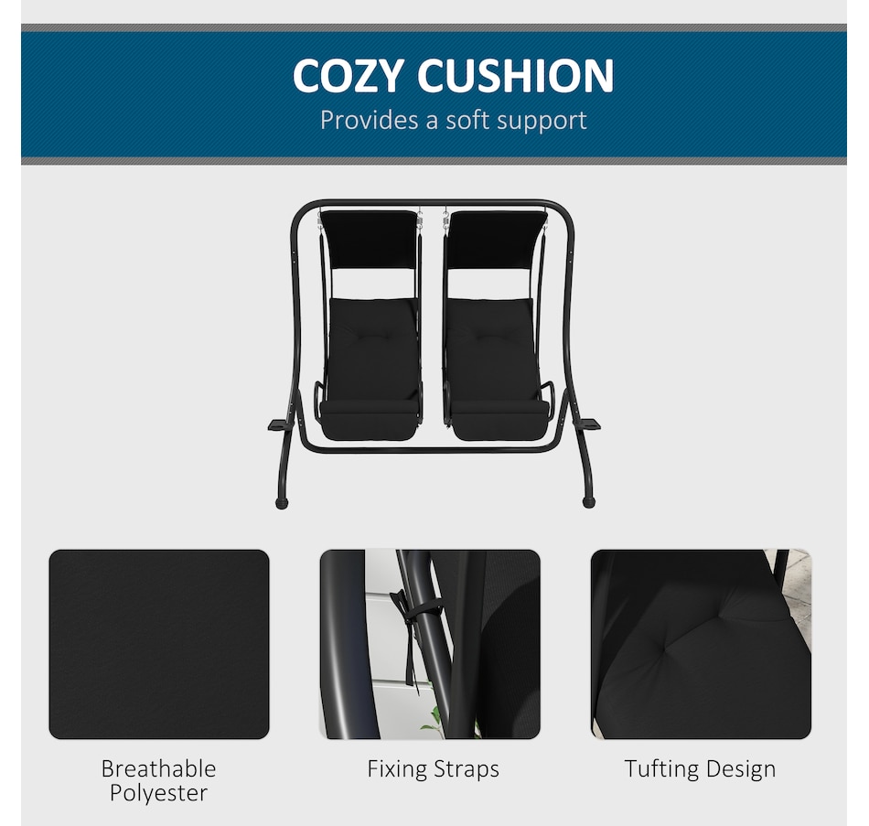 Image 946814_ALTMORE13.jpg, Product 946-814 / Price $299.99 - $318.99, Outsunny Luxury Patio Swing Metal Outdoor Porch Swing Chair from Outsunny on TSC.ca's Home & Garden department