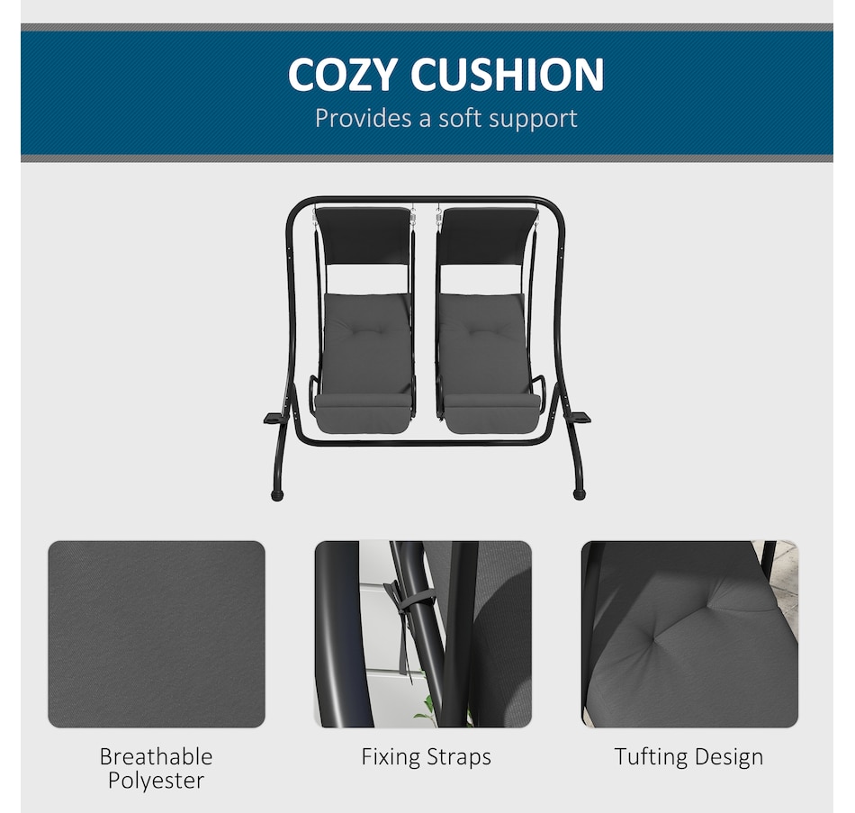 Image 946814_ALTMORE5.jpg, Product 946-814 / Price $299.99 - $318.99, Outsunny Luxury Patio Swing Metal Outdoor Porch Swing Chair from Outsunny on TSC.ca's Home & Garden department