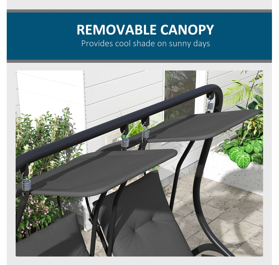 Image 946814_ALTMORE6.jpg, Product 946-814 / Price $299.99 - $318.99, Outsunny Luxury Patio Swing Metal Outdoor Porch Swing Chair from Outsunny on TSC.ca's Home & Garden department