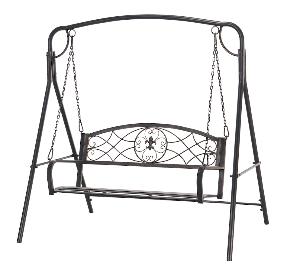 Image 946827.jpg, Product 946-827 / Price $139.99, Outsunny 2 Seater Porch Swing Chair, Outdoor Swing Seat for Garden, Black from Outsunny on TSC.ca's Home & Garden department