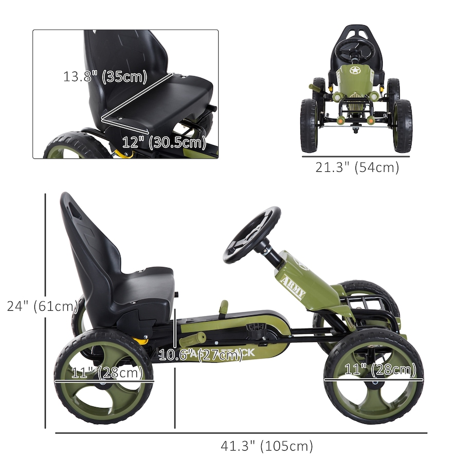 Image 946828_ALTMORE11.jpg, Product 946-828 / Price $149.99, Aosom Ride-on Pedal Go Kart with Adjustable Seat and Hand Brake, Green from Aosom on TSC.ca's Toys & Hobbies department