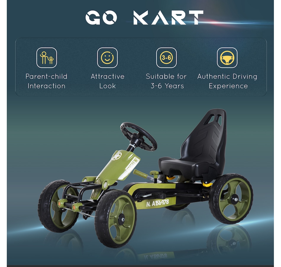 Image 946828_ALTMORE12.jpg, Product 946-828 / Price $149.99, Aosom Ride-on Pedal Go Kart with Adjustable Seat and Hand Brake, Green from Aosom on TSC.ca's Toys & Hobbies department