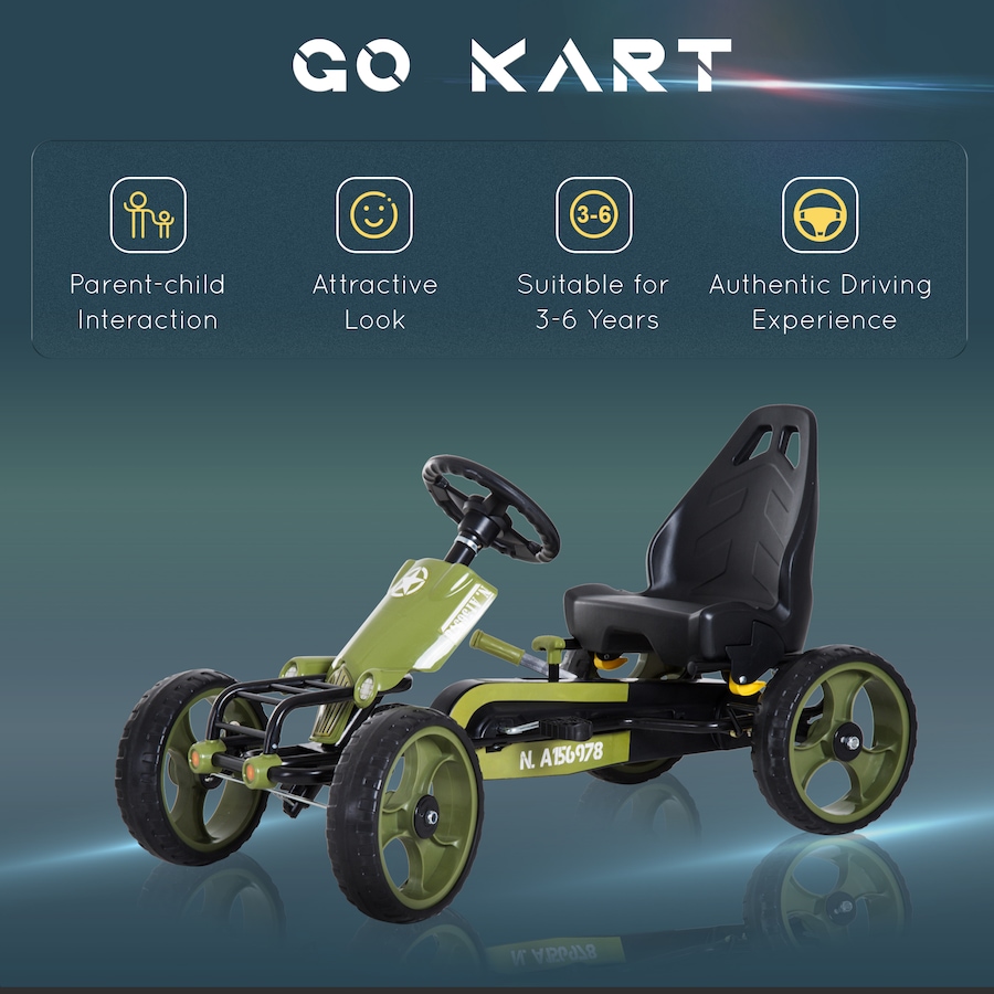 Image 946828_ALTMORE12.jpg, Product 946-828 / Price $149.99, Aosom Ride-on Pedal Go Kart with Adjustable Seat and Hand Brake, Green from Aosom on TSC.ca's Toys & Hobbies department