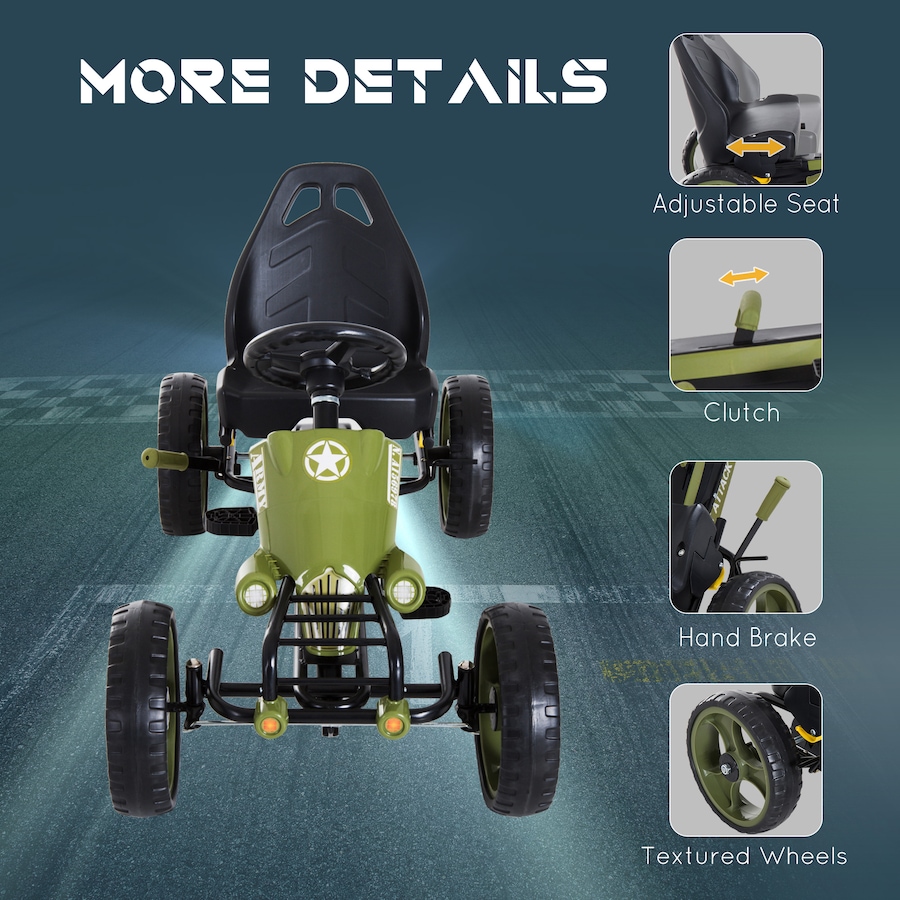 Image 946828_ALTMORE13.jpg, Product 946-828 / Price $149.99, Aosom Ride-on Pedal Go Kart with Adjustable Seat and Hand Brake, Green from Aosom on TSC.ca's Toys & Hobbies department