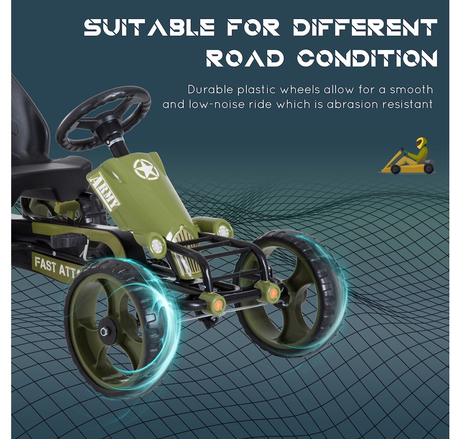Image 946828_ALTMORE14.jpg, Product 946-828 / Price $149.99, Aosom Ride-on Pedal Go Kart with Adjustable Seat and Hand Brake, Green from Aosom on TSC.ca's Toys & Hobbies department