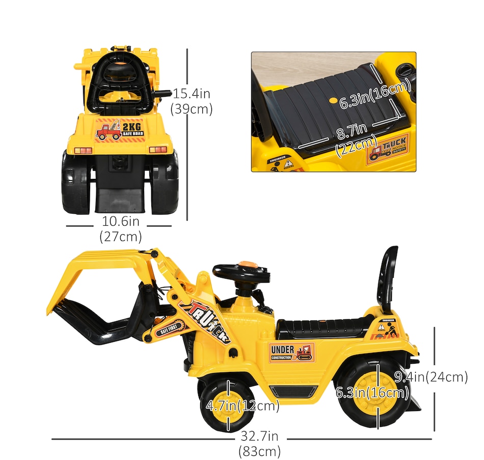 Image 946835_ALTMORE11.jpg, Product 946-835 / Price $65.99, Aosom Kids Ride-on Excavator with Grabber from Aosom on TSC.ca's Toys & Hobbies department