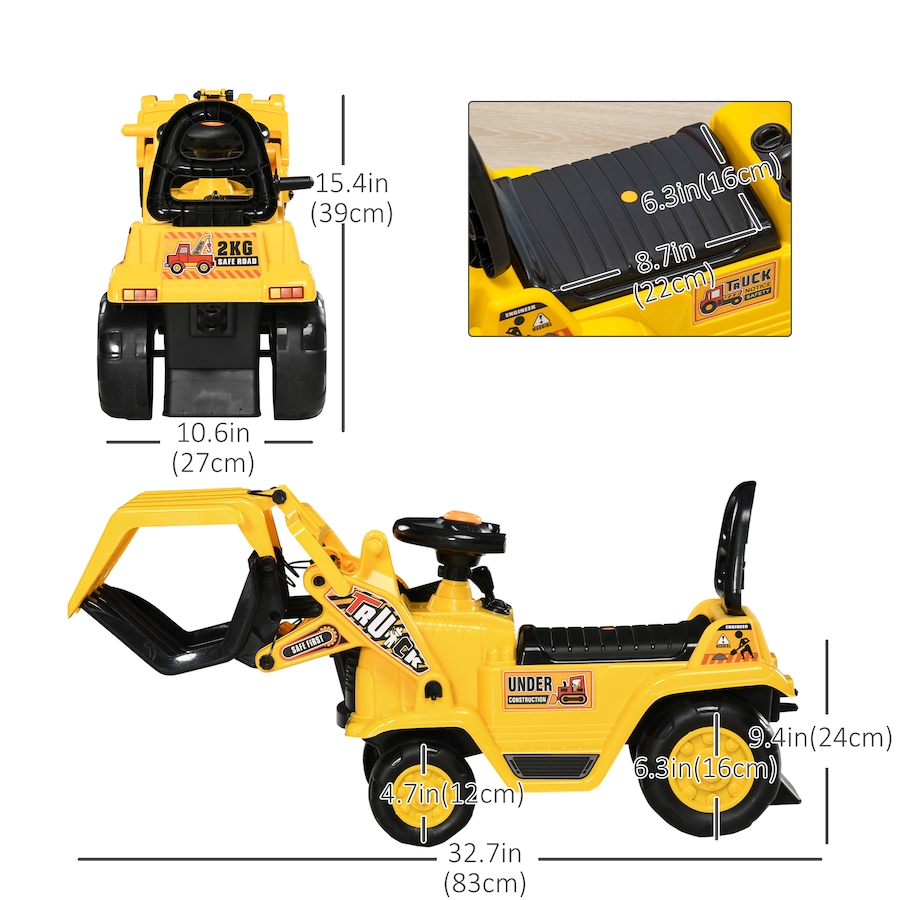 Image 946835_ALTMORE11.jpg, Product 946-835 / Price $66.99, Aosom Kids Ride-on Excavator with Grabber, Sound and Storage for Age 2-4 from Aosom on TSC.ca's Toys & Hobbies department