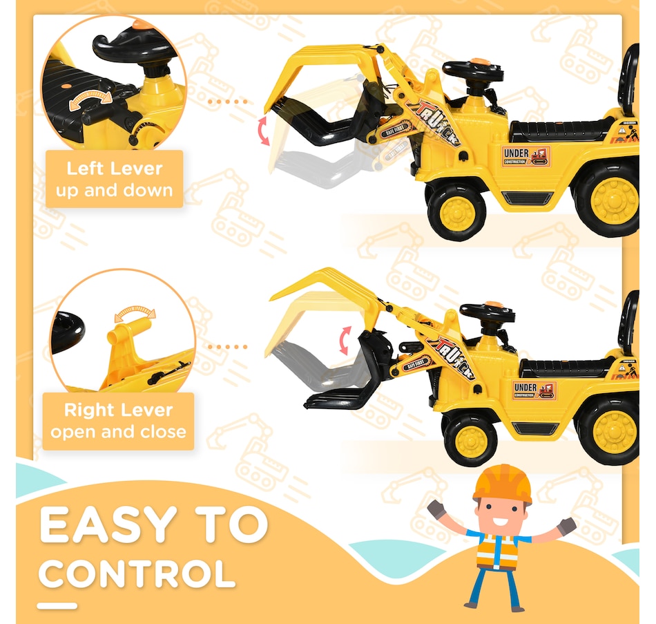 Image 946835_ALTMORE12.jpg, Product 946-835 / Price $65.99, Aosom Kids Ride-on Excavator with Grabber from Aosom on TSC.ca's Toys & Hobbies department