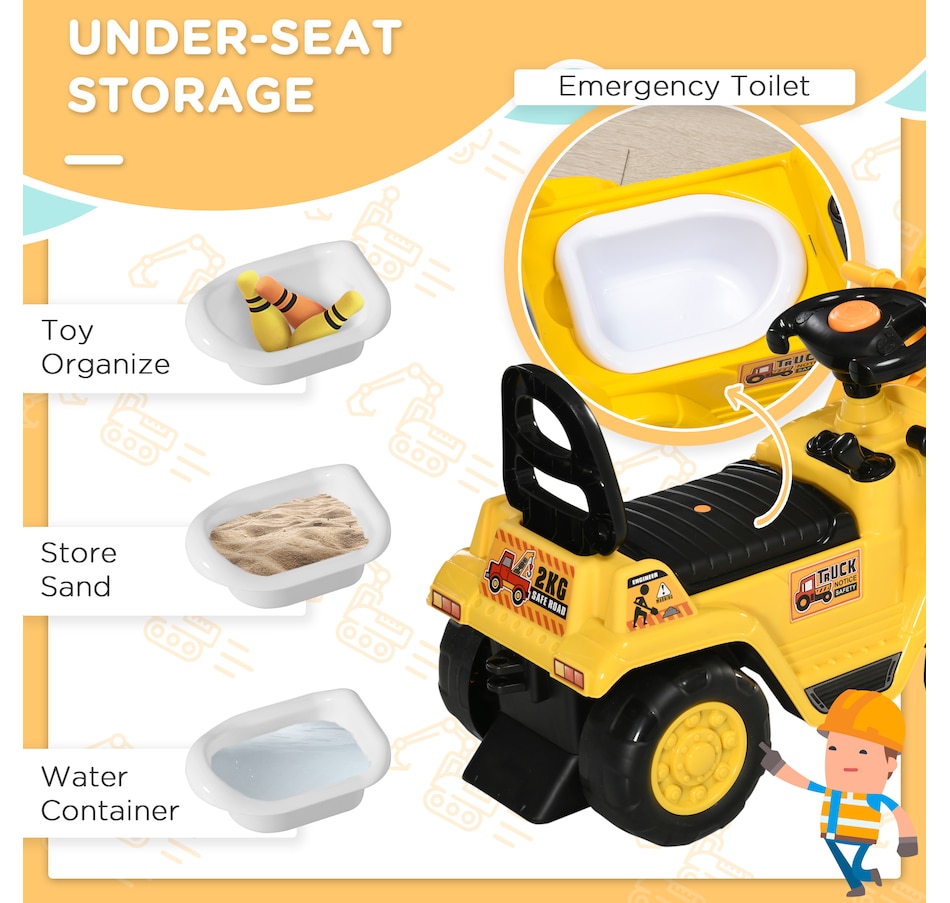 Image 946835_ALTMORE13.jpg, Product 946-835 / Price $65.99, Aosom Kids Ride-on Excavator with Grabber from Aosom on TSC.ca's Toys & Hobbies department
