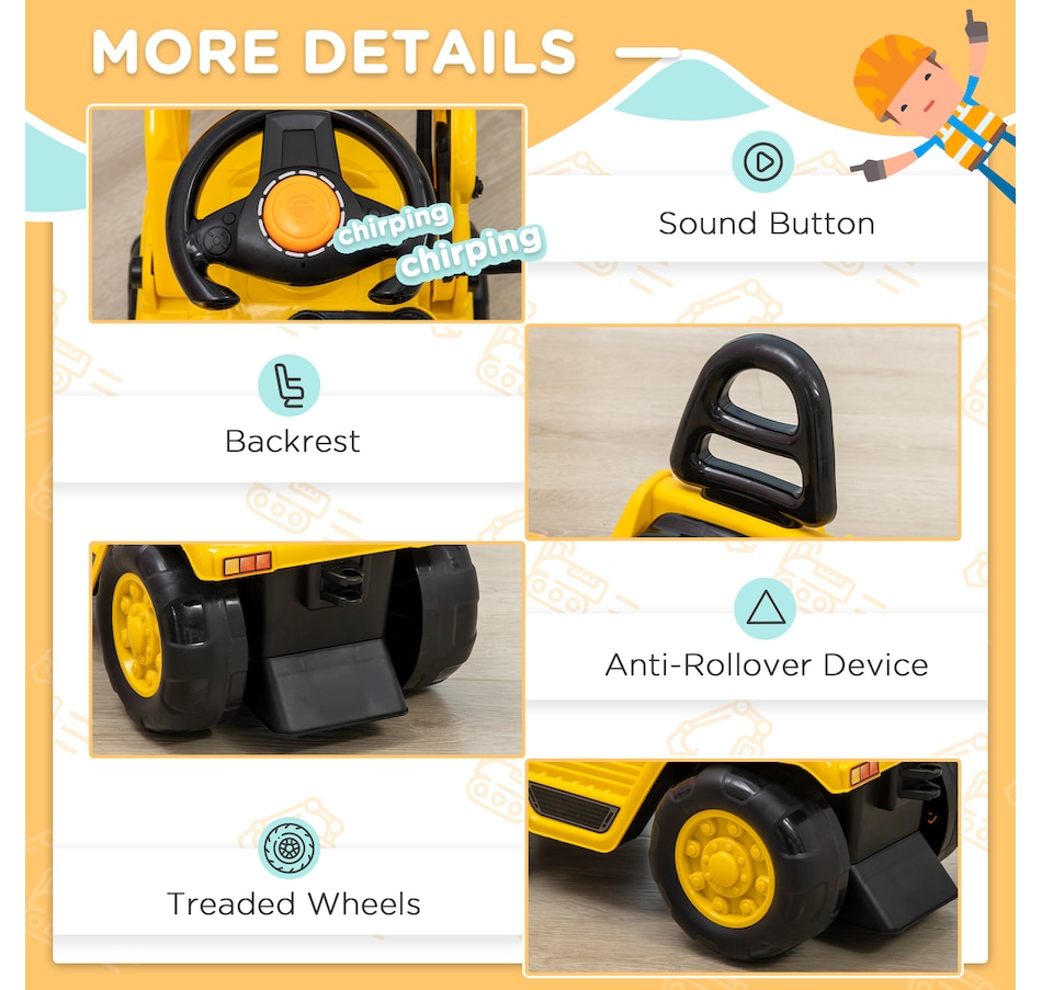 Image 946835_ALTMORE14.jpg, Product 946-835 / Price $65.99, Aosom Kids Ride-on Excavator with Grabber from Aosom on TSC.ca's Toys & Hobbies department
