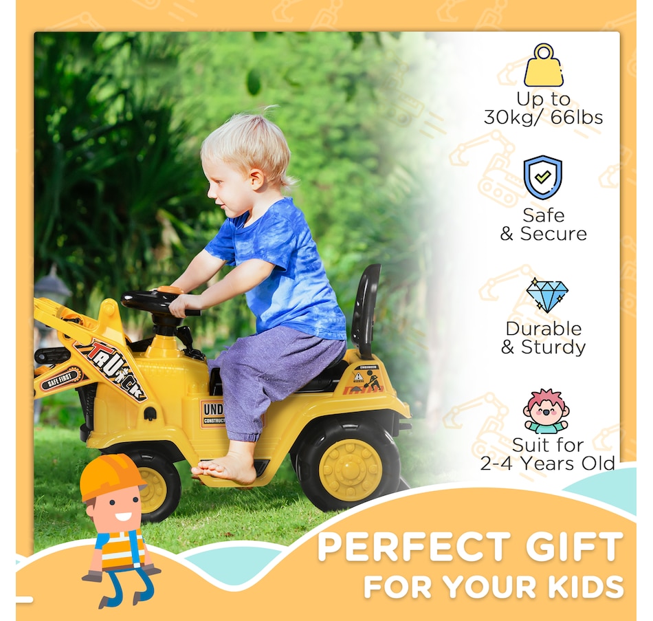 Image 946835_ALTMORE15.jpg, Product 946-835 / Price $65.99, Aosom Kids Ride-on Excavator with Grabber from Aosom on TSC.ca's Toys & Hobbies department