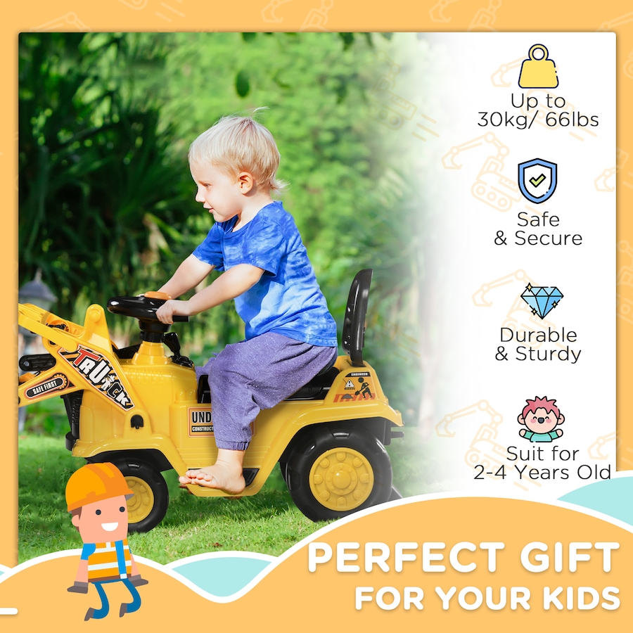 Image 946835_ALTMORE15.jpg, Product 946-835 / Price $66.99, Aosom Kids Ride-on Excavator with Grabber, Sound and Storage for Age 2-4 from Aosom on TSC.ca's Toys & Hobbies department