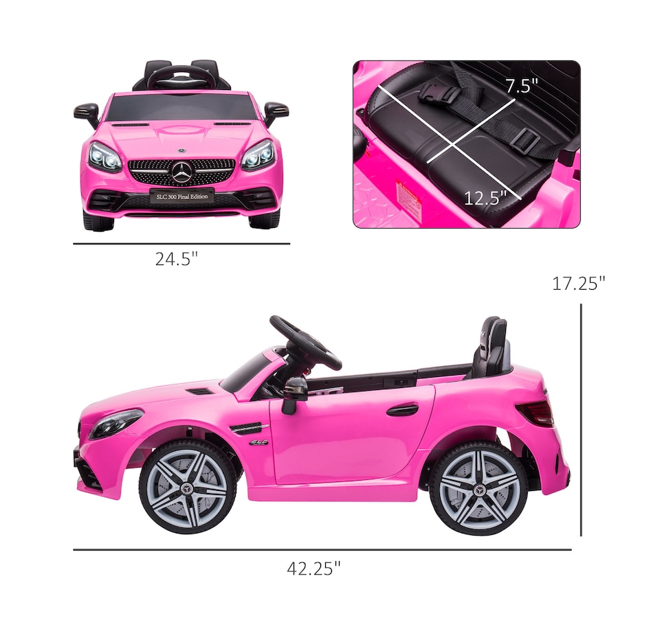 Image 946841_ALTMORE3.jpg, Product 946-841 / Price $182.78 - $216.99, Aosom 12V Kids Electric Ride On Car with Parent Remote Control Pink from Aosom on TSC.ca's Toys & Hobbies department