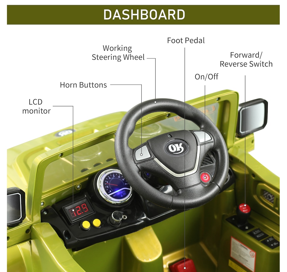 Image 946857_ALTMORE15.jpg, Product 946-857 / Price $199.99, Aosom 12V Kids Electric Ride On Car Toy Truck with Remote Control from Aosom on TSC.ca's Toys & Hobbies department