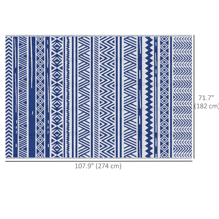 Image 946863_ALTMORE2.jpg, Product 946-863 / Price $46.99, Outsunny Reversible Outdoor Rug, 6' x 9' Patio Rug, Dark Blue and White from Outsunny on TSC.ca's Home & Garden department