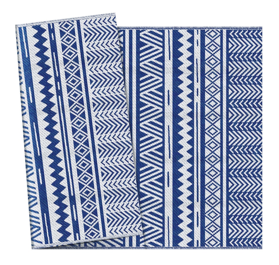 Image 946863_ALTMORE8.jpg, Product 946-863 / Price $46.99, Outsunny Reversible Outdoor Rug, 6' x 9' Patio Rug, Dark Blue and White from Outsunny on TSC.ca's Home & Garden department
