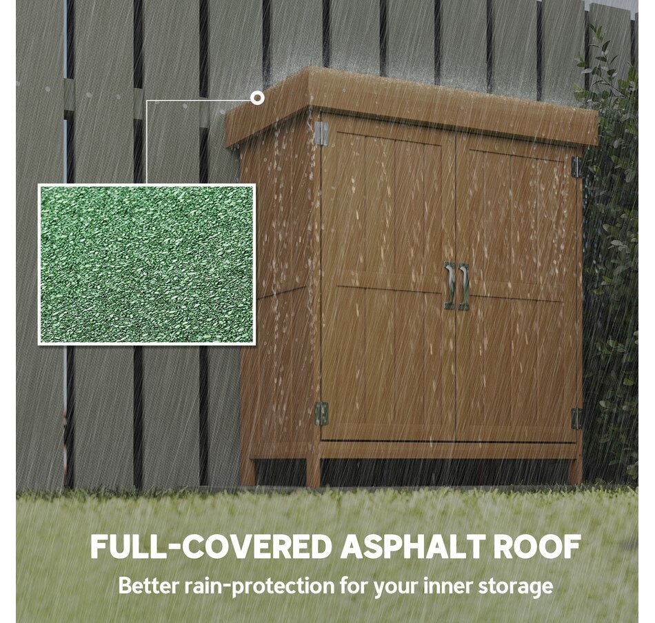 Image 946877_ALTMORE6.jpg, Product 946-877 / Price $149.99, Outsunny Wood Garden Shed Outdoor Tool Shed with Hinged Roof, Natural Wood from Outsunny on TSC.ca's Home & Garden department