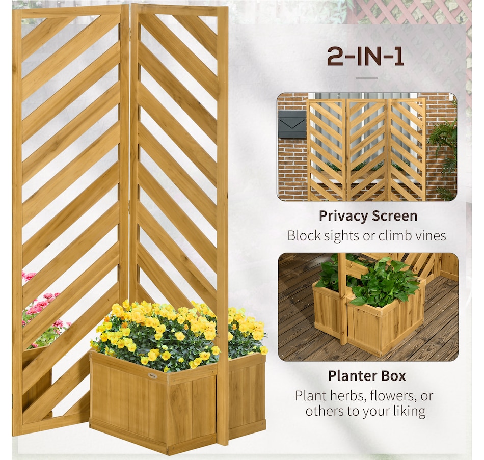 Image 946880_ALTMORE10.jpg, Product 946-880 / Price $219.99, Outsunny Outdoor Privacy Screen with 4 Planters and 3 Hinged Privacy Panels from Outsunny on TSC.ca's Home & Garden department