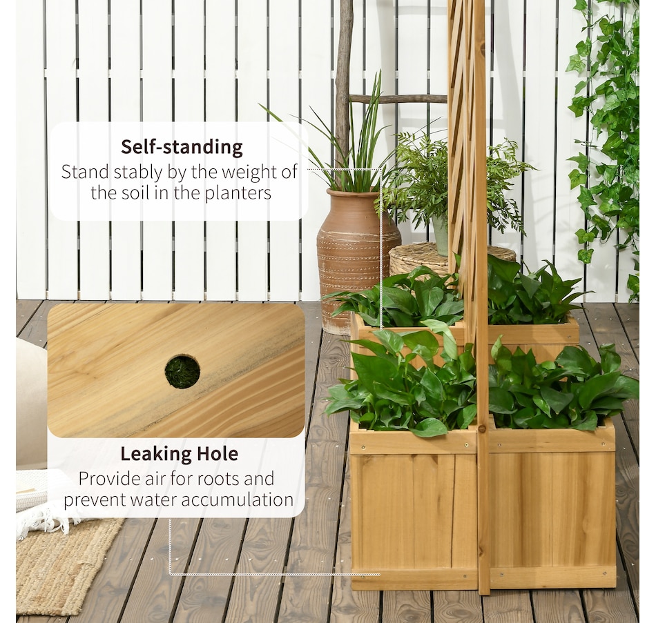 Image 946880_ALTMORE12.jpg, Product 946-880 / Price $219.99, Outsunny Outdoor Privacy Screen with 4 Planters and 3 Hinged Privacy Panels from Outsunny on TSC.ca's Home & Garden department