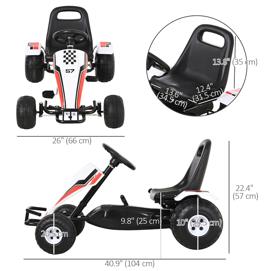 Image 946885_ALTMORE3.jpg, Product 946-885 / Price $149.99, Aosom Kids Pedal Go Kart Children Racing Style Ride on Car with Adjustable Seat from Aosom on TSC.ca's Toys & Hobbies department