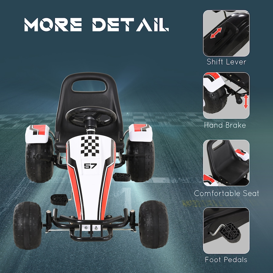 Image 946885_ALTMORE5.jpg, Product 946-885 / Price $149.99, Aosom Kids Pedal Go Kart Children Racing Style Ride on Car with Adjustable Seat from Aosom on TSC.ca's Toys & Hobbies department