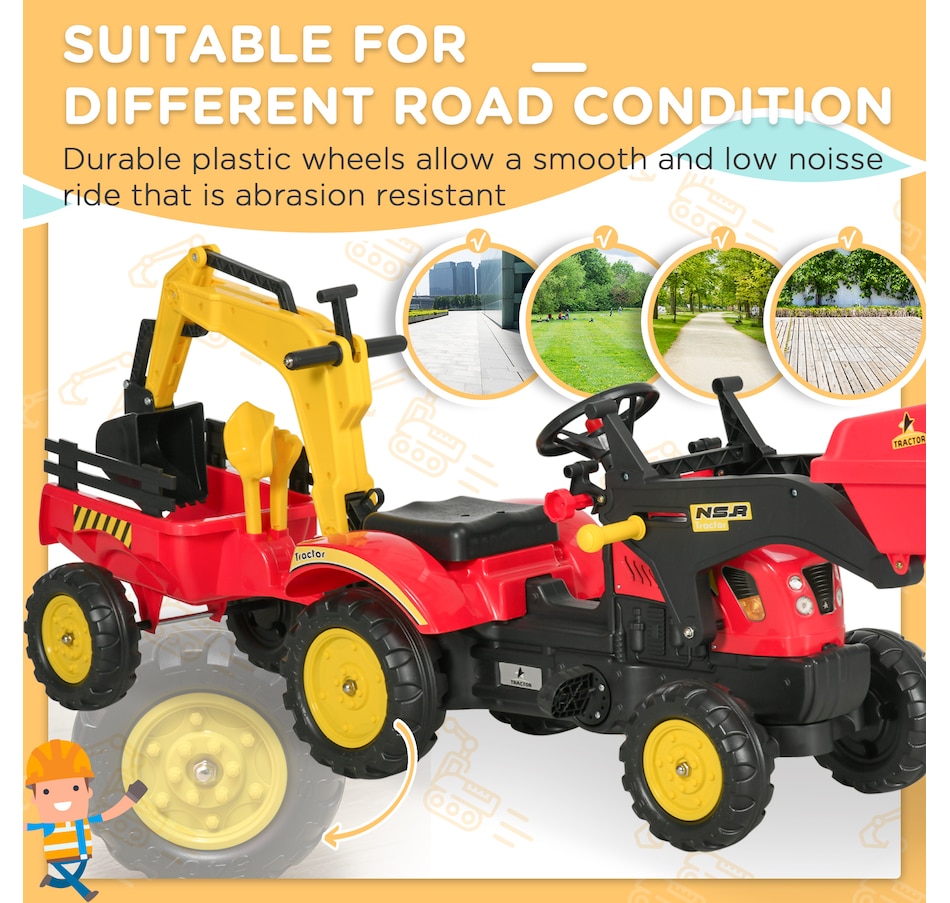 Image 946894_ALTMORE8.jpg, Product 946-894 / Price $159.00, Aosom 3 in 1 Kids Ride On Excavator Toy with 6 Wheels from Aosom on TSC.ca's Toys & Hobbies department